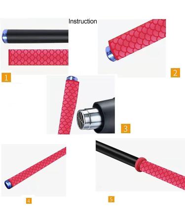 Aventik Heat Shrink Fish Scale Pattern Tube Wrap Fishing Rod Grip 40inch Length 1inch/1.4inch/1.6inch Non Slip Waterproof Handle Insulation - Black - Buy Online on SooperMarket.com