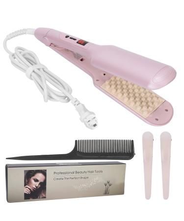 Volumizing Curling Hair Iron LCD Screen Crimper Hair Iron for Creating Volume Wide Plates Hair Crimper Grid Hair Volume Crimper Fluffy Hair Curler for Hairstyling Tool (UK)