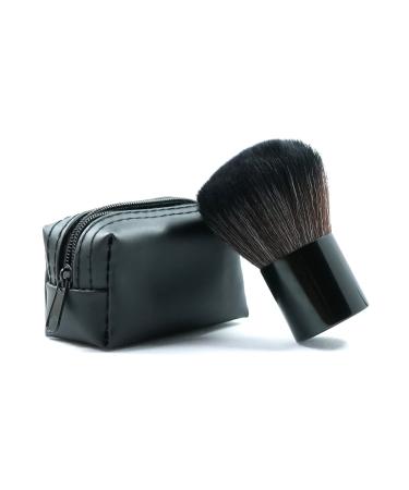 Portable Mini Shaving Brush with PU Pouch - Easy Carry Mini Brush for Frequent Travelers - Durable Synthetic Fibers, Anti-rust Aluminum Handle, Handy Mini Pouch, Fast and Rich Lathering