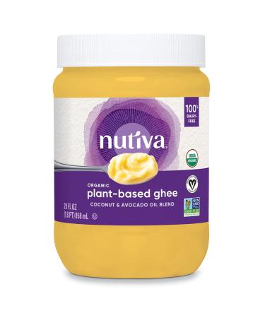 Nutiva Organic Vegan Plant-Based Ghee, 29 Oz PET, USDA Organic, Non-GMO, Whole 30 Approved, Vegan, Gluten-Free, Dairy-Free, Soy-Free and Keto Certified, Vegan Alternative to Traditional Ghee & Butter