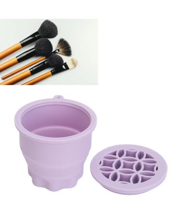 Foldable Silicone Makeup Brush Cleaning Mat & Hanging Drying Net - Compact Efficient Organizer in Purple | Multi-Purpose Beauty Tool for Easy Storage - Buy Online on SooperMarket.com