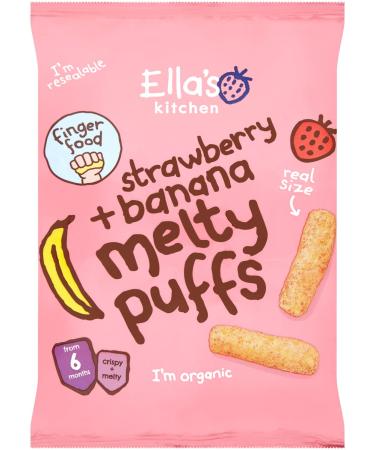Ella's Kitchen Organic Strawberry & Banana Melty Puffs (4 x 20g)