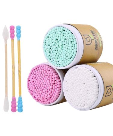 600 Counts Cotton Swabs Natural Double Tipped Organic Cruelty Free Ear Buds D01