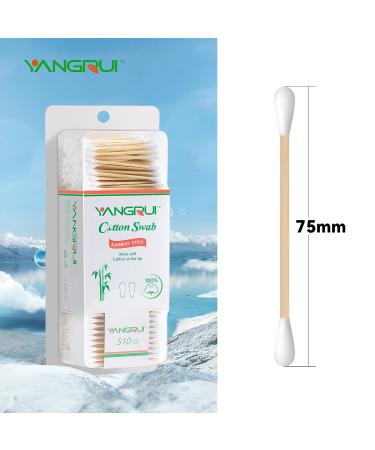 YANGRUI Cotton Swab 510 Count Bamboo Stick BPA Free Eco-friendly Cotton Buds - Pack of 1 - Buy Online on SooperMarket.com