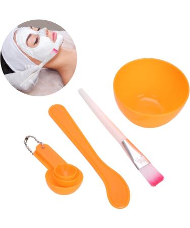 DIY Face Mask Mixing Bowl Kit Mask Brush Set Silicone with Face Mask Brush Brush Face Care Bowl Measurement Spoon Kit (Orange) - Buy Online on SooperMarket.com