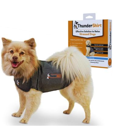 ThunderShirt: Calming Jacket for Dogs Instant Natural Relief for Anxiety Fireworks Travel Thunder - Grey Jacket 5 sizes XS Grey XS