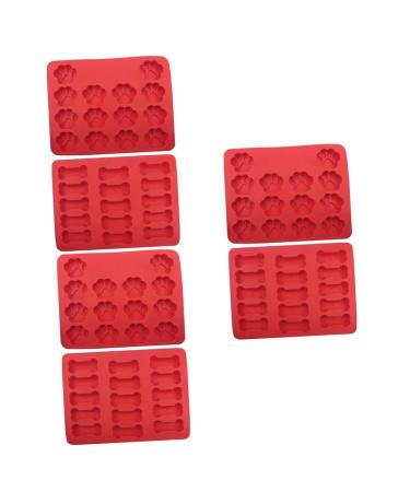 FRCOLOR 6 Pcs Cajas para Con Chocolate Cookie Cake Silicone Cupcake Cake Mold Silicone Dog Bone Cake Molding Dog Paw Cake Mold Cake Mold for Baking Animal Cute mediumx3pcs