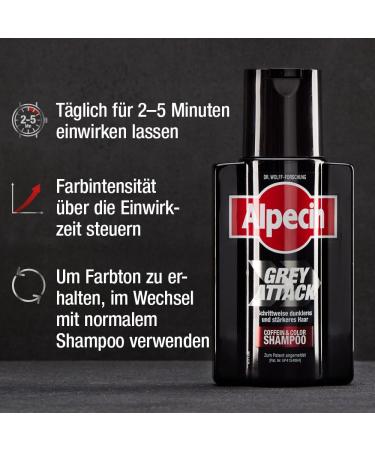 Alpecin Gray Attack Shampoo - 2 x 200ml | Gradual Hair Darkening & Natural Color | Prevent Hereditary Hair Loss - Buy Online on SooperMarket.com
