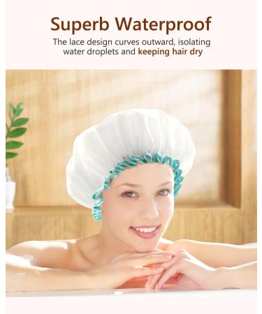 Mikimini White Shower Hood for Women & Girls - 2-Pack Double Waterproof Reusable & Washable Soft & Convenient - Buy Online on SooperMarket.com