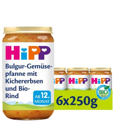 Hipp for small gourmets Bulgur vegetable pan with chickpeas and organic beef 6 x 250g H 6815 Bulgur/beef 250g 250 g (6 Pack)