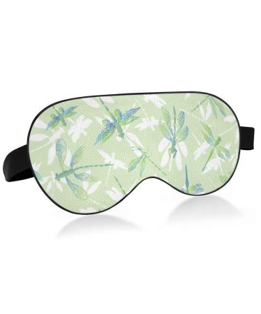 Haskirky Light Blocking Eye Mask Breathable and Adjustable Adult Men and Women Travel on Business Trips Yoga Meditation Light Smooth Comfortable Eye Mask Office Deep Sleep Goodies Dragonflies with