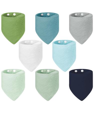 Vicloon 8 pieces Baby triangle Libchchen Neckkerchen Sweet & absorbing Musselin Neckkerchen Sabberer bib with 2 adjustable snap button bibs for small children unisex young 8PCs multicolored 4