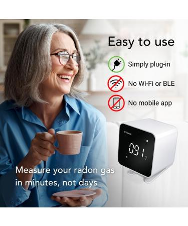 Ecosense EB100 Ecoblu Home Radon Detector - Continuous Monitoring Easy to Use Accurate Results Every 10 Minutes - International Shipping - Buy Online on SooperMarket.com