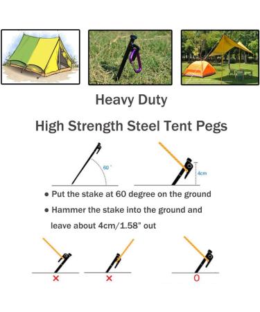 8 Pack Heavy Duty 8 Inch Steel Tent Stakes - Unbreakable Metal Pegs for Camping - Buy Online on SooperMarket.com