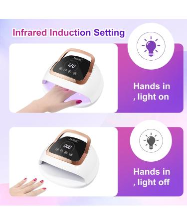 268W UV Nail Lamp with Sensor, Timer Setting, LCD Screen - Professional Nail Art Tool for DIY at Home Salon - Off-White - Buy Online on SooperMarket.com
