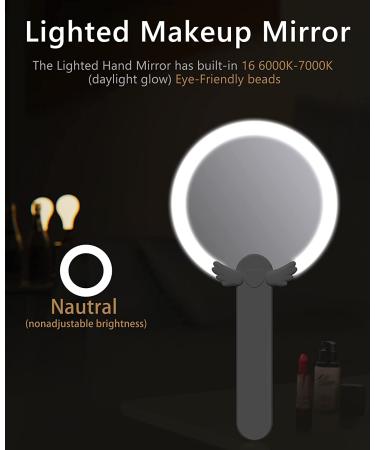 FASCINATE Handheld Mirror 10x Magnifying Makeup Mirror with Handle | Two Sided, Portable & Rechargeable | 10X/1X Magnification | Swivel Handle - Ideal for Women - Buy Online on SooperMarket.com