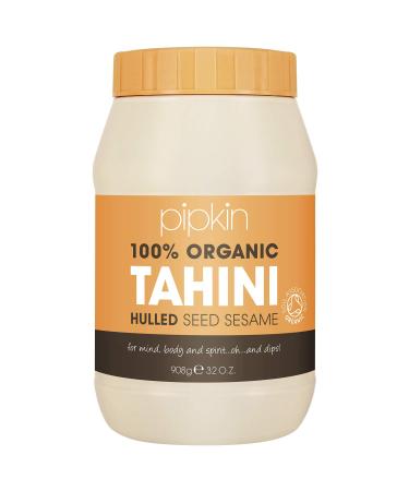 Pipkin 100% Organic Tahini Paste 908g Roasted and pressed Ethiopian Sesame Seeds - All Natural Kosher Vegan Non-GMO