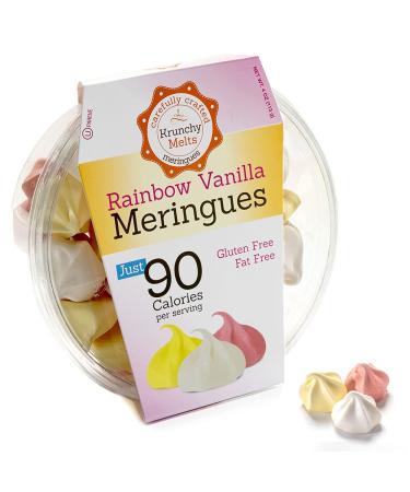Original Meringue Cookies (Rainbow Vanilla)  90 calories per serving, Gluten Free, Fat Free, Nut Free, Low Calorie Snack, Kosher, Parve  by Krunchy Melts