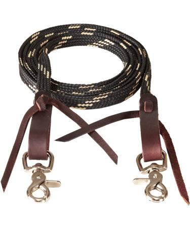 Mustang Manufacturing Company Flat Waxed Roping Rein Black/Tan