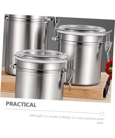 Zerodeko 4pcs Stainless Steel Freshness Container with Lid Metal Container Kitchen Pantry Organizer Travel Nuts Container Coffee Container Tea Bottle Food Container Household Storage Bottle - Buy Online on SooperMarket.com