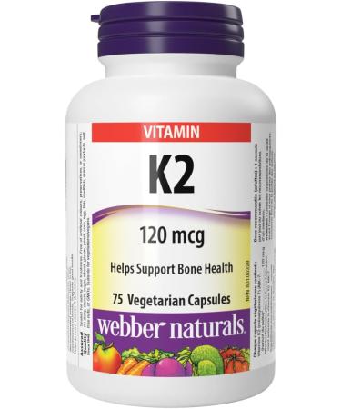 Webber Naturals Vitamin K2 120 mcg 75 Capsules MK-7 Formula Helps Support Bones Vegan & Zinc Citrate 50 mg 180 Tablets For Healthy Skin and Immune Support Vegan Vitamin + SUPPLEMENT 2006695 - Buy Online on SooperMarket.com