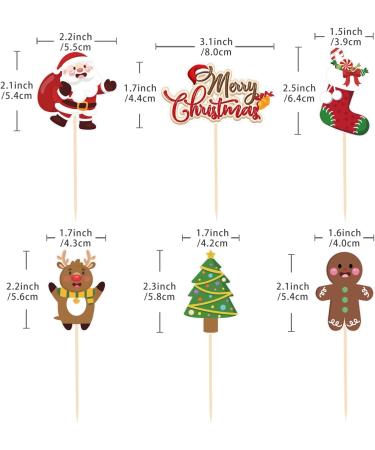 24 x Christmas Cupcake Toppers Merry Christmas Cake Topper Christmas Cake Decoration for Christmas Party Decoration Dessert Cake Christmas Party (Santa Claus) - Buy Online on SooperMarket.com