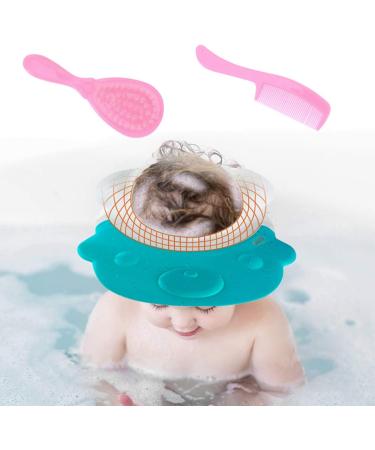 EXCEART Baby Shower Brush Set - Shampoo Dispenser, Exfoliator & Safety Comb for Newborns and Toddlers - Pink - Buy Online on SooperMarket.com