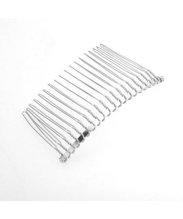 Metal Hair Comb 3pcs 7.8cm 20 Teeth Fancy DIY Metal Wire Hair Clip Combs Bridal Wedding Veil Combs (Silver) 3 pcs - Buy Online on SooperMarket.com