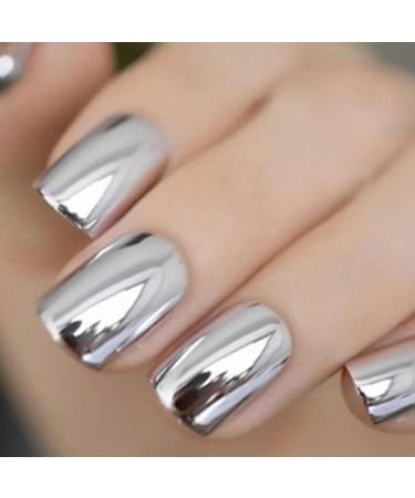 2PCS Chrome Nail Polish Metallic Painting Gel for Nails 3D Mirror Chrome Nail Polish 10g High Glossy Reflective Gel Polish Soak Off Silver Nail Polish - Buy Online on SooperMarket.com