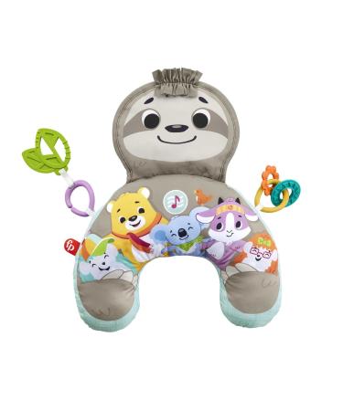 Fisher-Price lazy playing pillow |Baby toys 0-6 months |Baby game pillow for the prone position |Baby gift |Abdominal plaids with soothing vibration bite ring & music |Baby pillow grr01 sloth multicolored