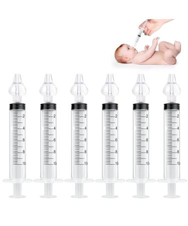 Vicloon Nasal Aspirator 6pcs Baby Nasal Aspirator Colorful Nose Cleaner Nasal Irrigator for Newborns Toddlers Safe Nose Cleaner with Cleanable & Reusable Silicone Nasal Suction Tip 6pc-transparent