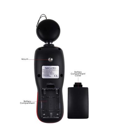 Digital Light Meter with Data Record, Backlight, Lux & Temperature Meter - 0-200,000 Lux/FC Measurement Range - MAX/MIN/Hold Function - Buy Online on SooperMarket.com