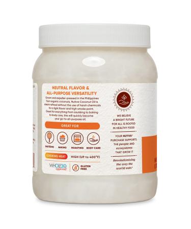 Nutiva Organic Refined Coconut Oil 54 fl oz - Premium Cooking & Baking Oil - Buy Online on SooperMarket.com