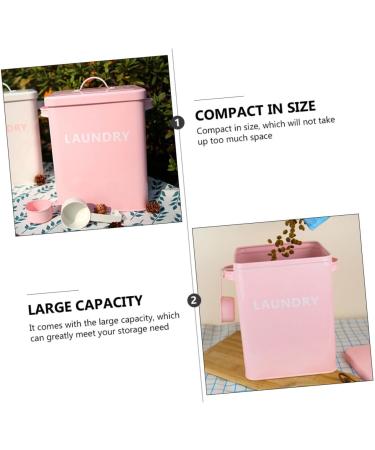 COOLHIYA 1pc Washing Storage Sealing Storage Case Laundry Room Trash Can Iron Pink - Buy Online on SooperMarket.com