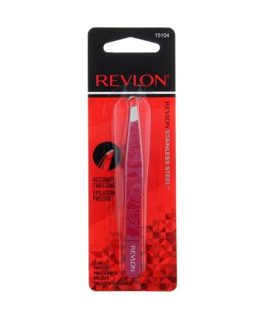 Eyebrow Hair Removal Tweezer by Revlon, Designer Collection, High Precision Tweezers for Men, Women & Kids, Stainless Steel (Pack of 1)