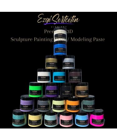 3D Sculpture Painting Paste 6 oz (Metallic White) - Ready to Use Decorative Plaster for Artwork, Stencil, Flowers, Art Relief - Buy Online on SooperMarket.com