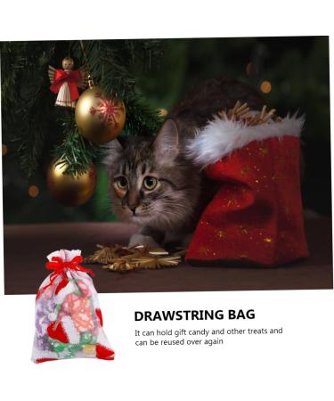 KOMBIUDA 10pcs Christmas Bronzing Gauze Bag Sheer Bags Santa Bags Drawstring Bag Candy Calendar 20 17 4CM Assorted Color 1 - Buy Online on SooperMarket.com