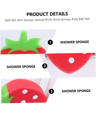 NOLITOY 4 Pcs Natural PU Sponge Brush Set for Newborns & Kids - Red Bath Wipe & Foam Body Sponges for Gentle Cleaning - Buy Online on SooperMarket.com