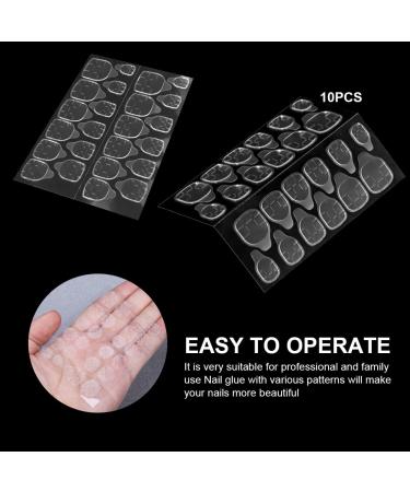 Buy Nail Glue Pads - Double-Sided Adhesive Tabs for False Nails | Transparent Nail Glue Stickers & Jelly Tape for Perfect Manicure - 10 Sheets - Buy Online on SooperMarket.com