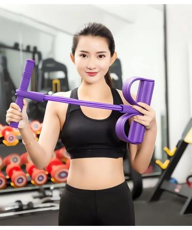 21 Fitness Resistance Bands - 4 Tube Pedal Ankle Puller - New Sit-Up & Stretch Rope with Handles for Arm Weight Exercises - Purple Workout Equipment 2023 - Buy Online on SooperMarket.com