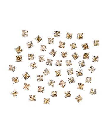 Unique Square Pointed Bottom Rhinestones For Nail Decoration Eye Catching Nail Accessories Square Pointed Bottom Rhinestones champagne middle