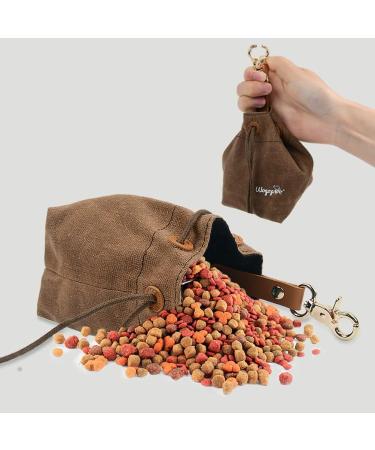 Shop TMBMLPP Dog Treat Feed Bag - Brown | Clip Buckle & Shrink Pockets for Puppy Training & Travel | Perfect for Toys & Delicacies - International Shipping Available - Buy Online on SooperMarket.com