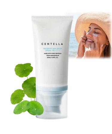 Centella Sunscreen SPF 50 PA++++ Calming Moisture Daily Sunscreen SPF 50 Centella Water-Fit Sun Serum Korean Sunscreen with No White Cast Sunscreen Korean Skincare for UV Defense Non-Greasy Sun Cream