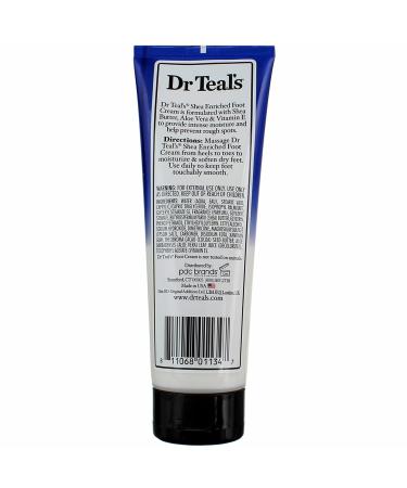 Dr. Teals Pure Epsom Salt Foot Cream Gift Set - 4 Pack 8oz Ea. - Shea Butter, Aloe Vera, Essential Oils - Moisturize, Soften, Eases Aches & Pains - Buy Online on SooperMarket.com