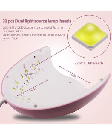 RedFlow UV LED Nail Lamp - Pink Polycarbonate Large Size with Palm Print & UV Protection Gloves | Perfect for International Shipping - Buy Online on SooperMarket.com