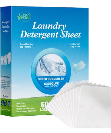 acime Sheet Laundry Detergent | Natural Washer Detergent Sheets with Scent - Multifunctional Household Cleaning Supplies Portable Liquid Less Sheets for Clothing Cotton Fabric - Buy Online on SooperMarket.com