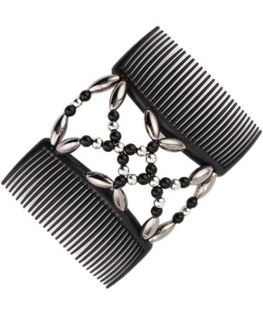 Beaded Hair Combs Stretchy Double Comb Hair Clips Stretchy Hair Comb Beads Hair Combs Elastic Hair Combs Vintage Beads Hair Comb for Women Hair Combs for Women Elastic Hair Slides - Buy Online on SooperMarket.com