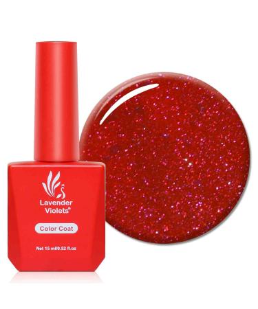 Lavender Violets 15ml Gel Nail Polish Glitter Rose Red Flash Shine Colour Semi-translucent UV LED Soak Off Manicure Pedicure Larger Content Santa XMAS Watermelon Smoothie A0644