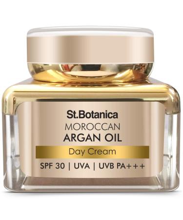 StBotanica Moroccan Argan Oil Day Cream With SPF 30 UVA/UVB PA+++ Daily Cream For a Glowing Youthful Looking Complexion 50 g