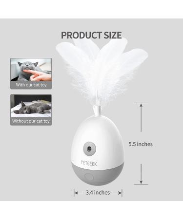 PETGEEK Laser Pointer Cat Toy - Interactive Kitten Toy with Bird Squeaky - Automatic Rotating Cat Laser Pointer - Indoor Cat Toys Gray - Buy Online on SooperMarket.com